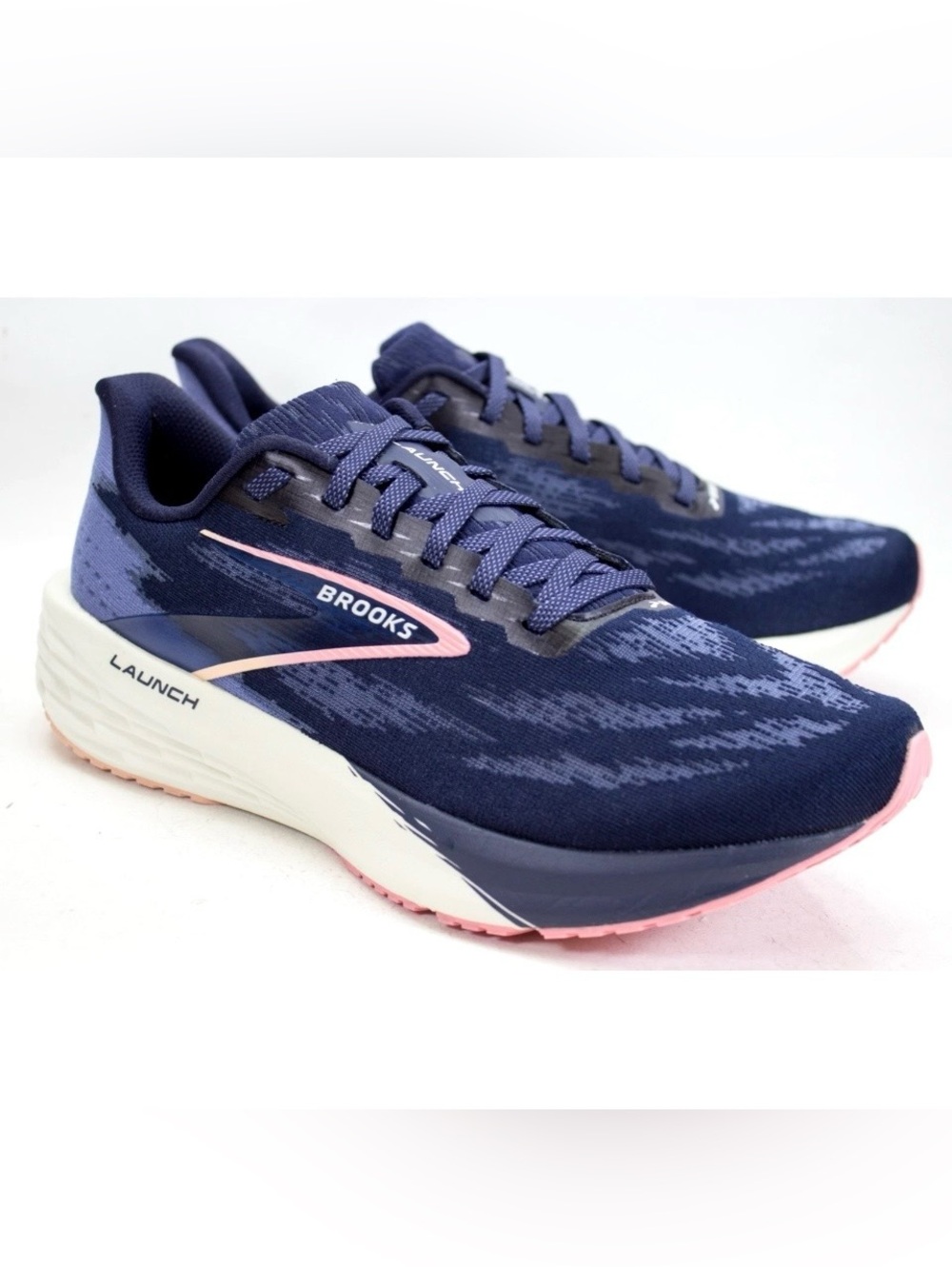 Brooks Launch 11 Womens Sz US 10 M Peacoat Blue Peach Mesh Comfort Running Shoes
